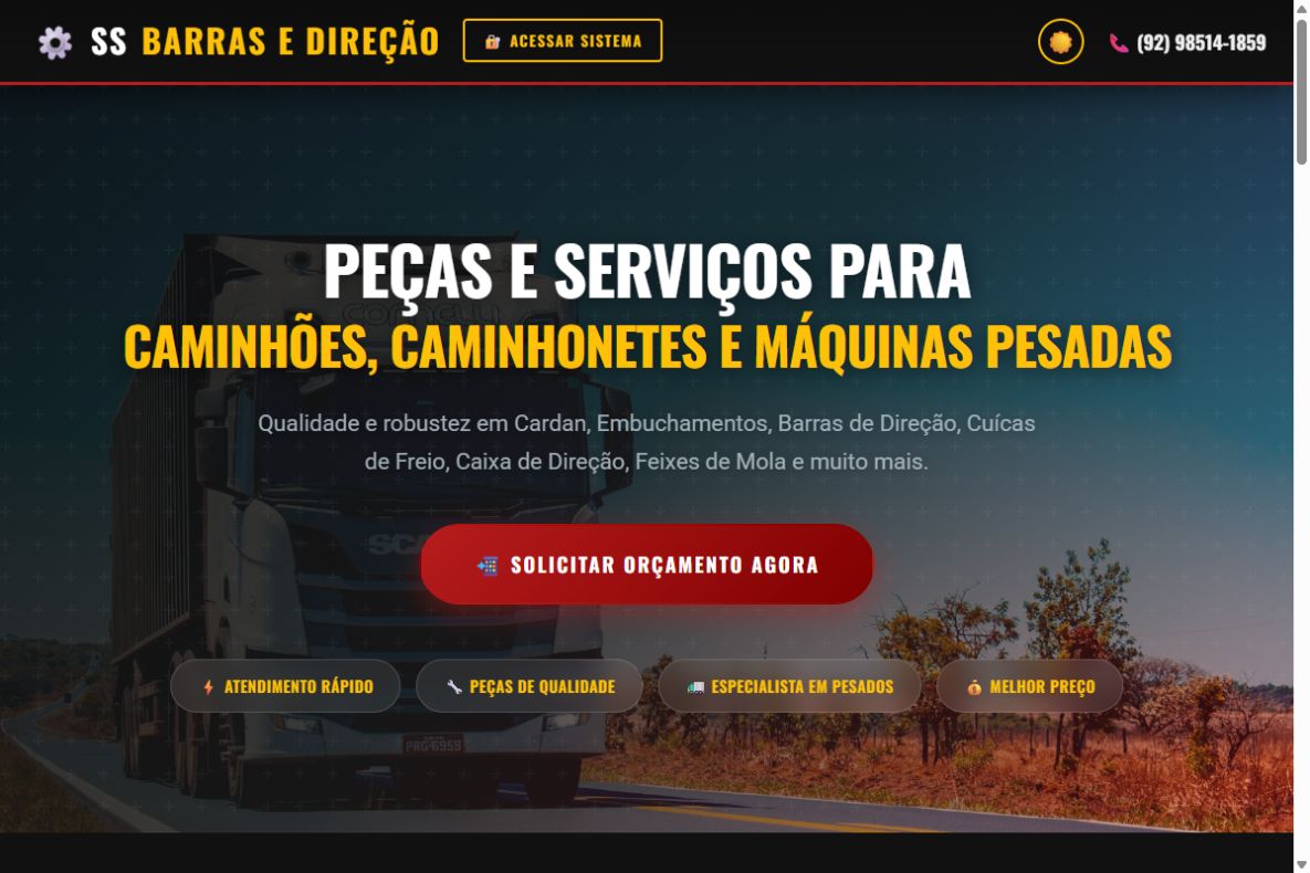 Página pública de SS Barras e Direção