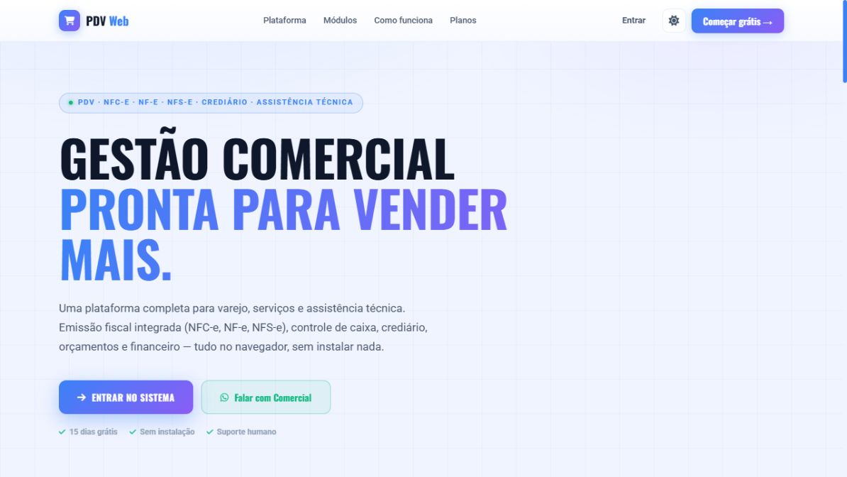 Página pública de PDV Web